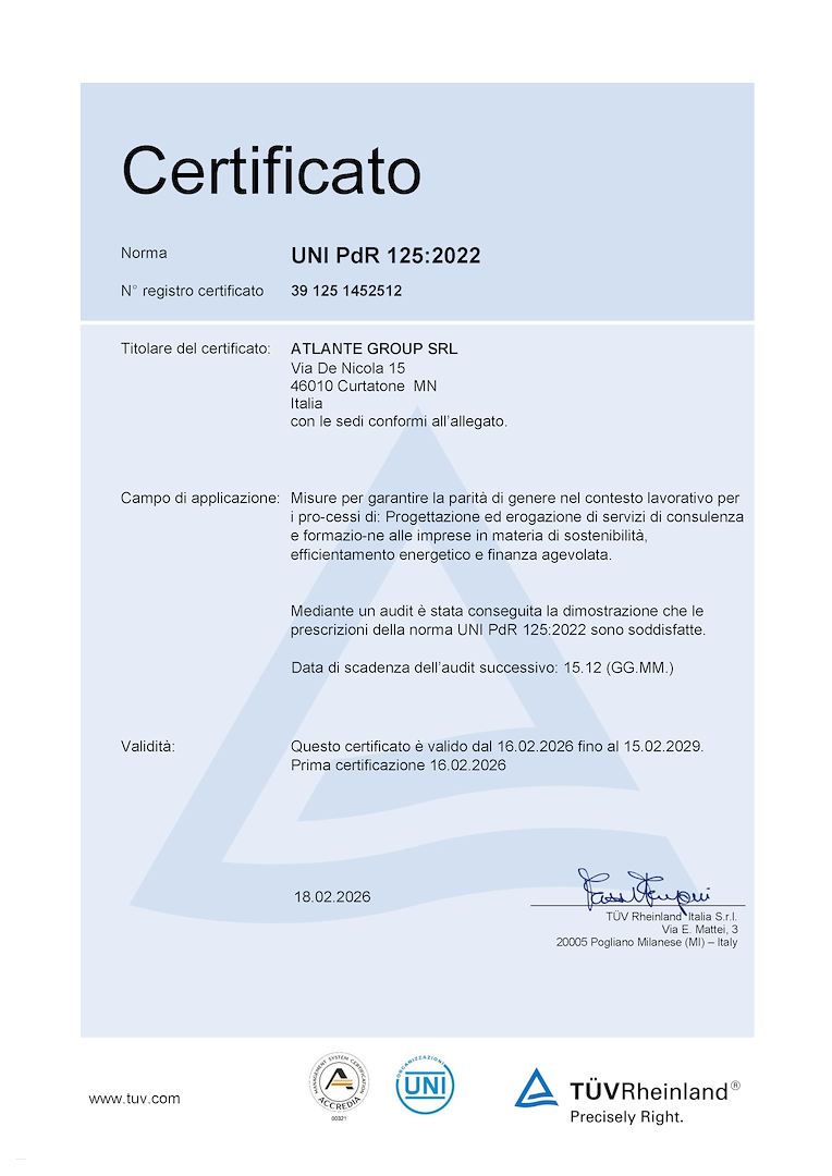 CERTIFICAZIONE PARITA' DI GENERE
