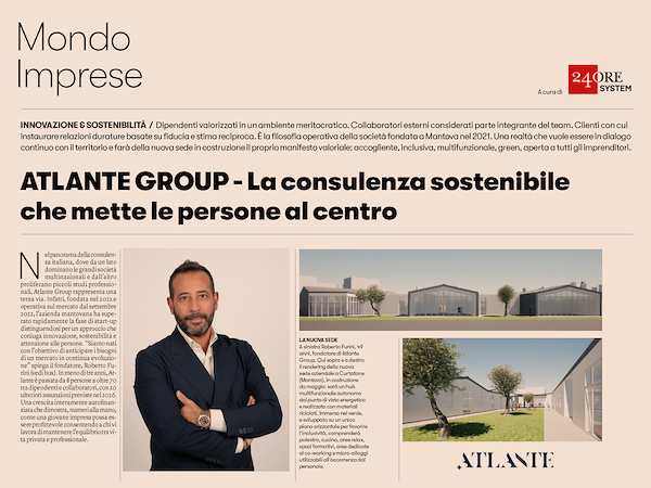 Atlante Group su Il Sole 24 Ore: la consulenza sostenibile che mette le persone al centro