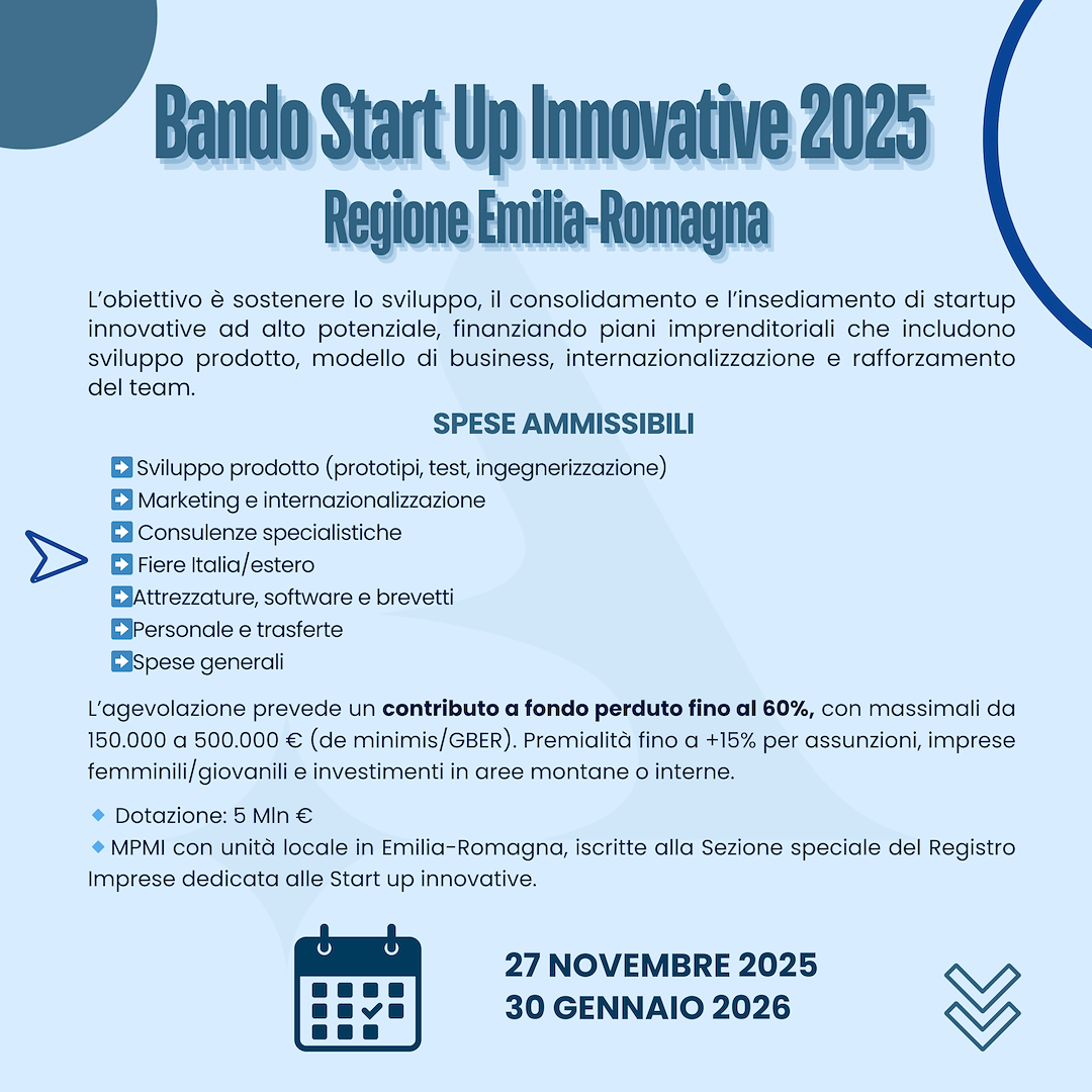 Nuove opportunità per imprese e startup